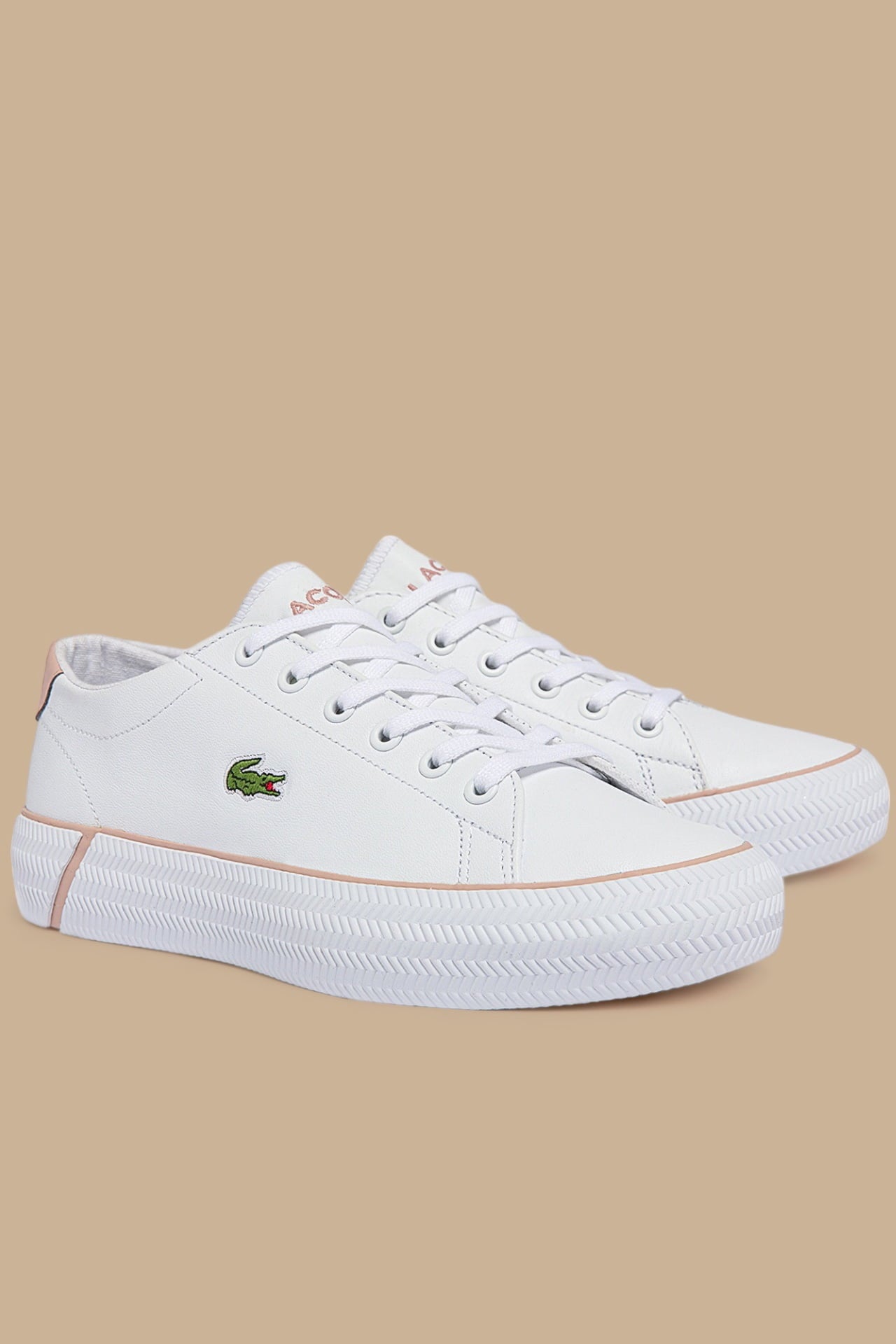Tênis Lacoste Feminino Gripshot-Branco e Rosa