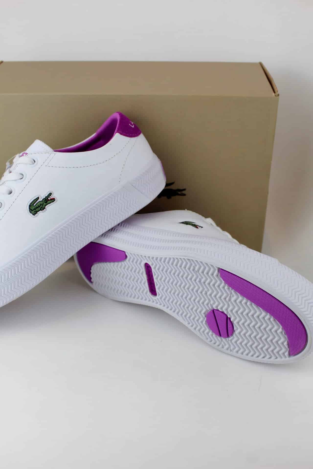 Tênis Lacoste Feminino Gripshot-Branco e Roxo