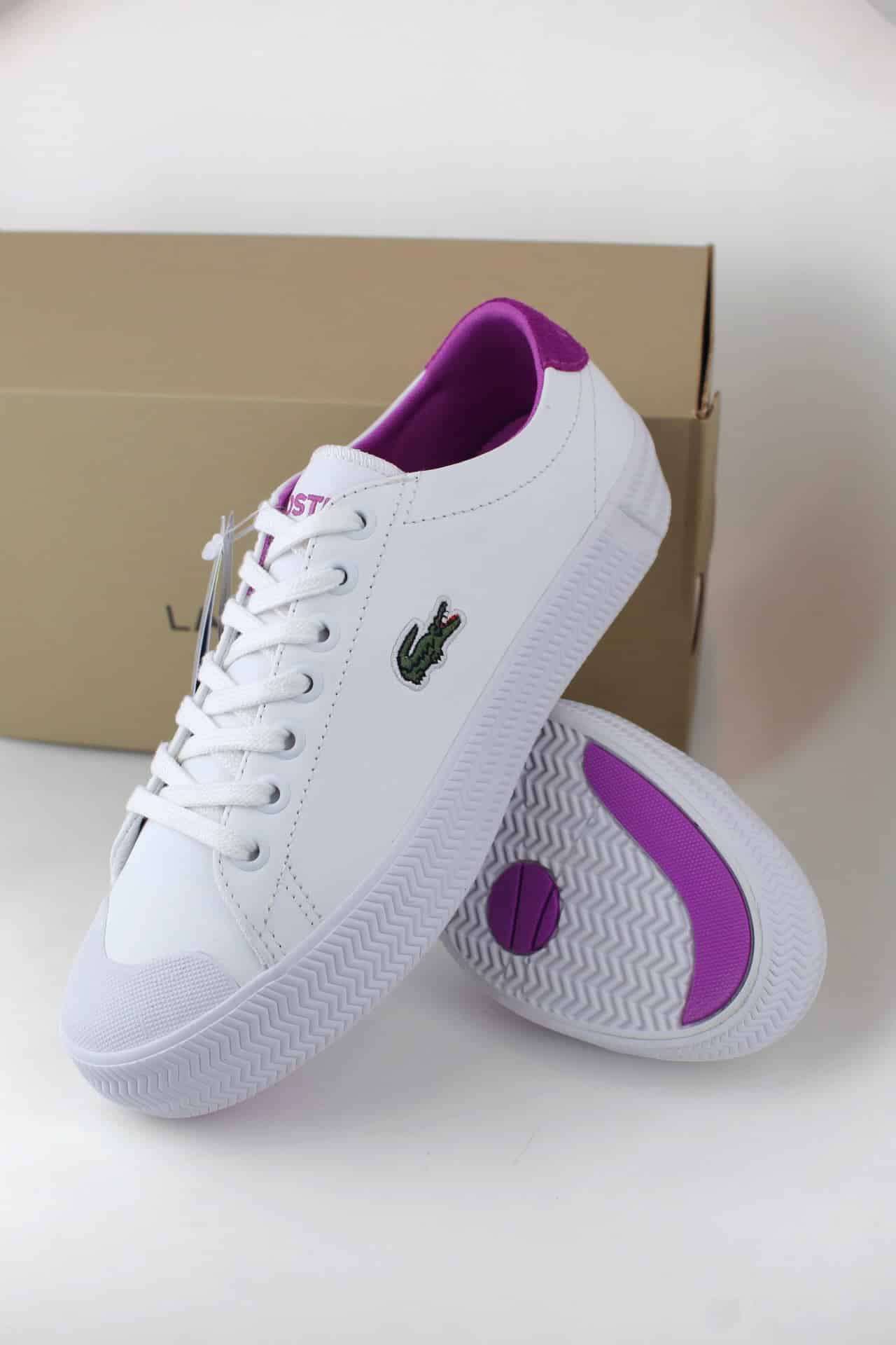 Tênis Lacoste Feminino Gripshot-Branco e Roxo
