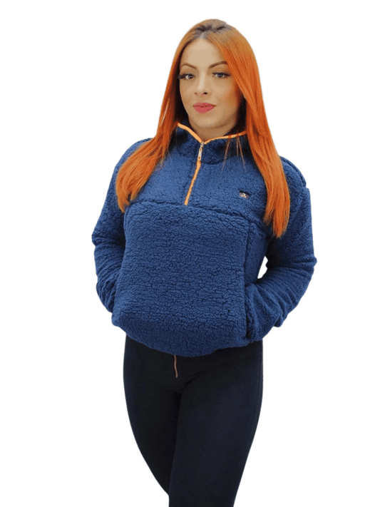 Moletom Feminino Pelúcia Tricats-Azul