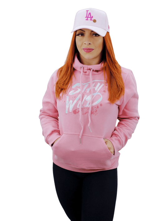 Moletom Feminino Tricats Canguru Stay Wild- Rosa